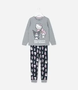 Pijama Infantil com Estampa Hello Kitty e Amigas - Tam 5 a14 Anos