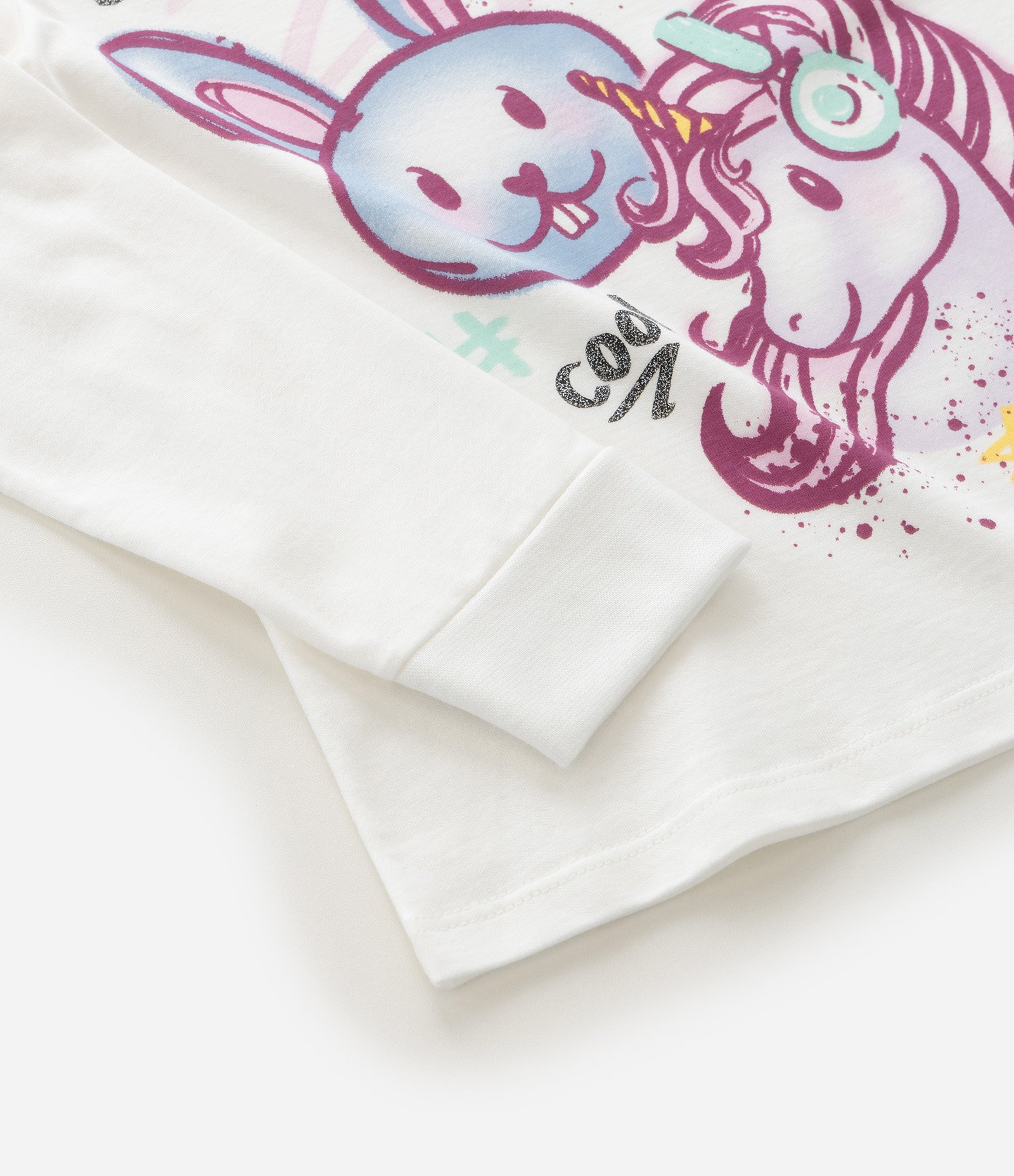 Pijama Infantil com Estampa Coelho e Unicórnio - Tam 5 a 14 Anos Off White 10