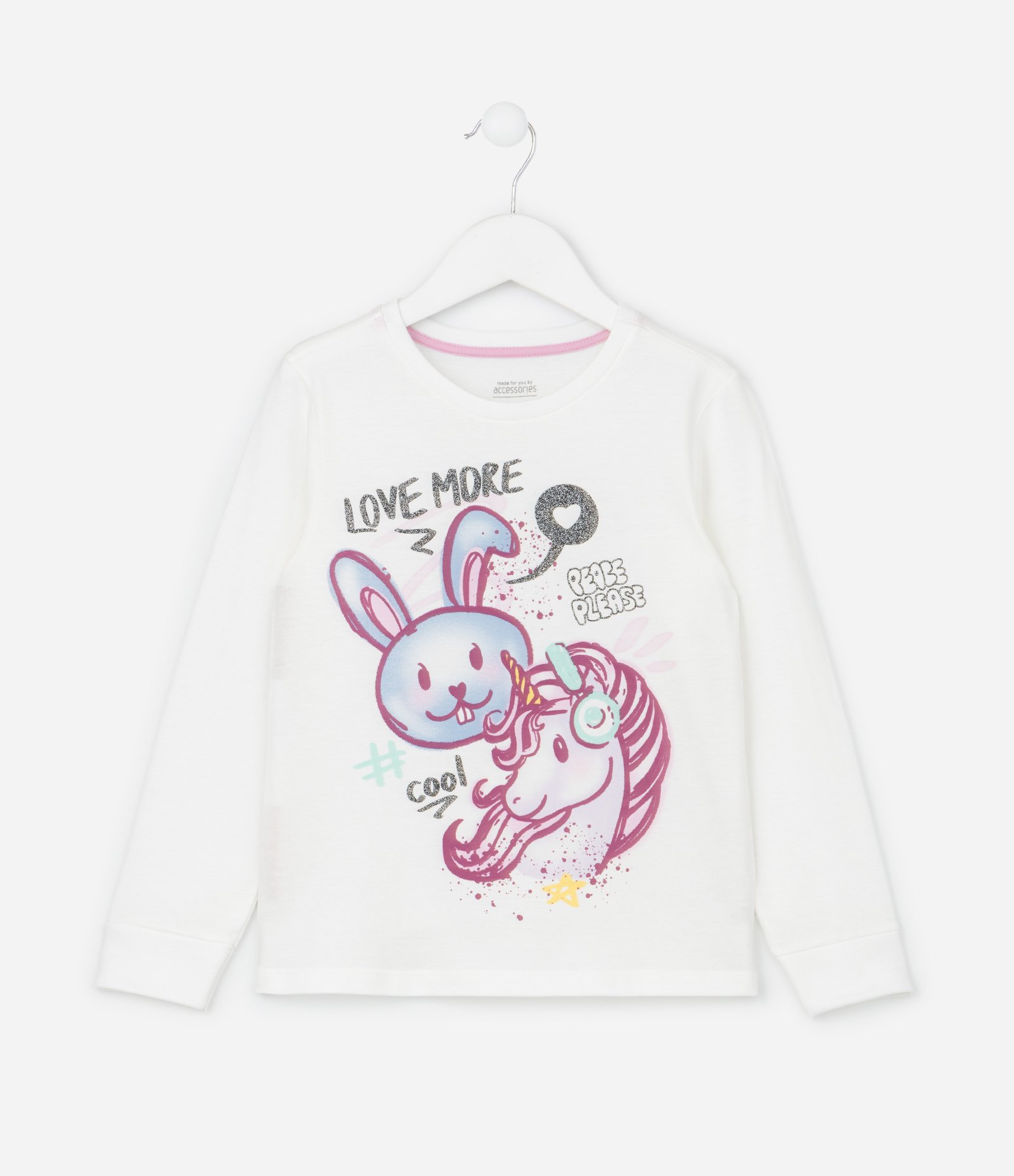 Pijama Infantil com Estampa Coelho e Unicórnio - Tam 5 a 14 Anos Off White 2