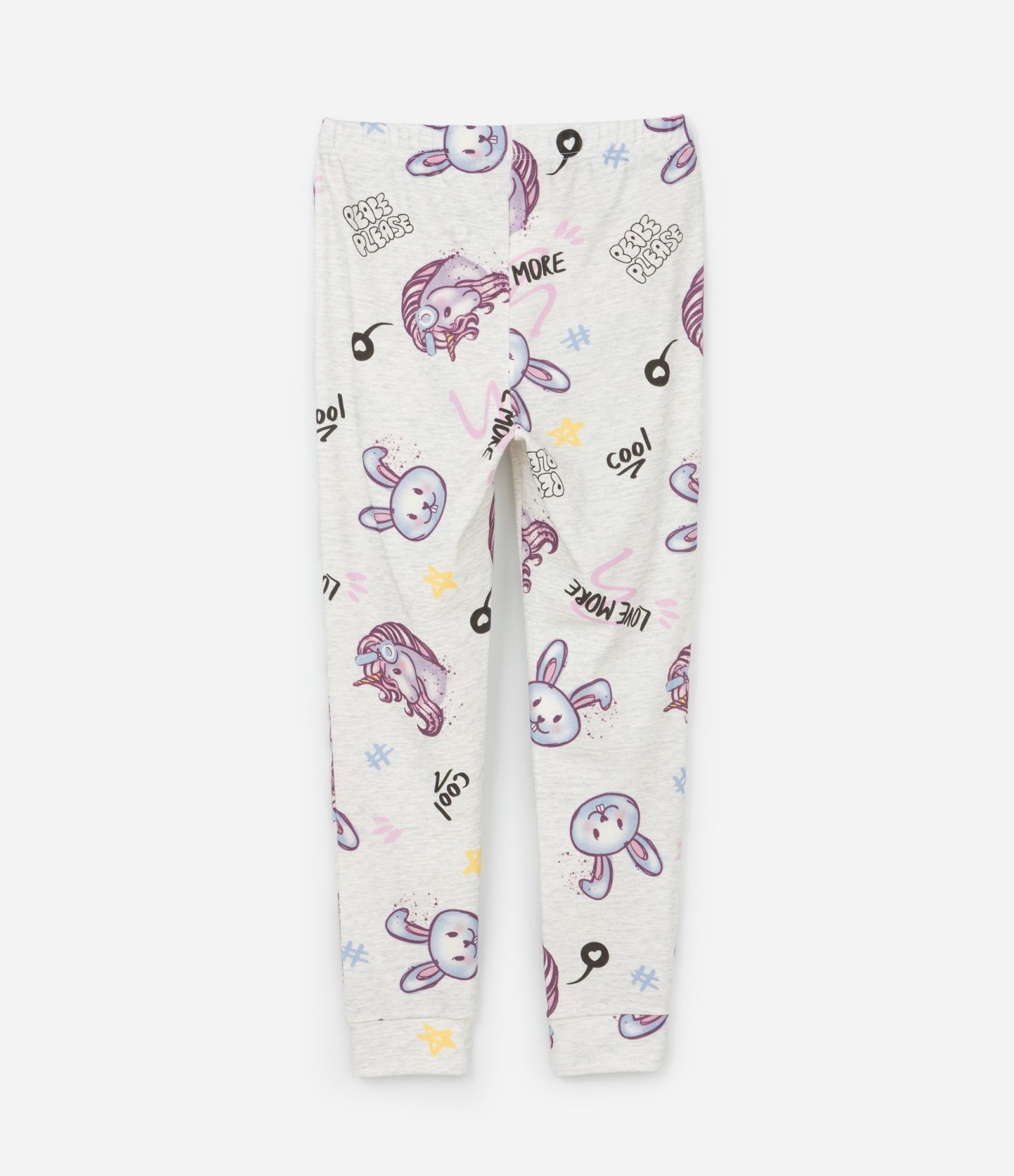 Pijama Infantil com Estampa Coelho e Unicórnio - Tam 5 a 14 Anos Off White 6
