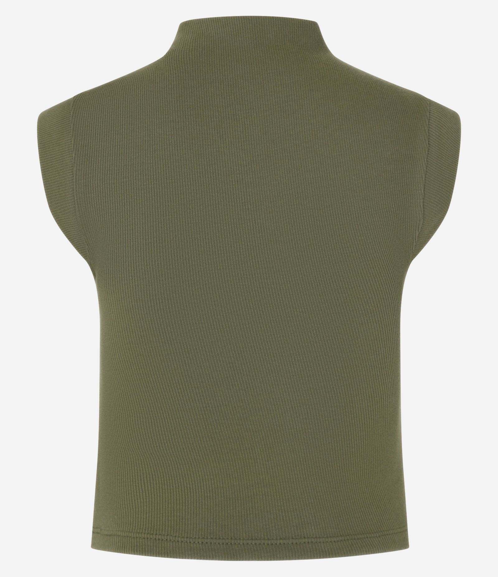 Blusa em Ribana com Golinha Alta e Cava Estendida Verde 3
