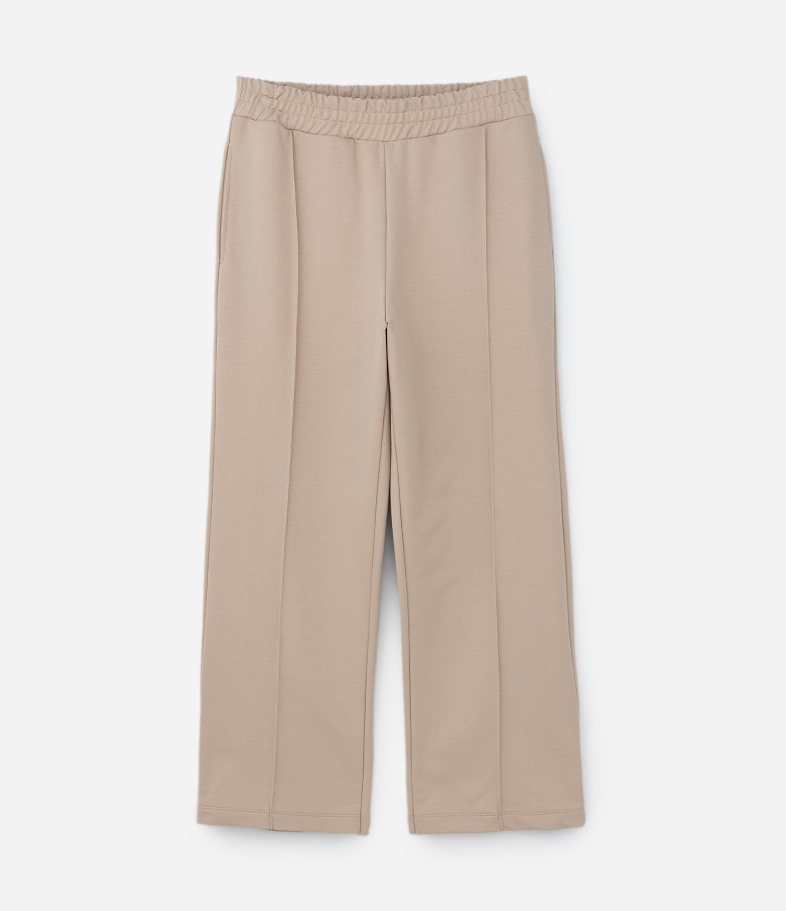 Calça Reta em Moletom com Detalhes Ashua Curve e Plus Size Bege 5