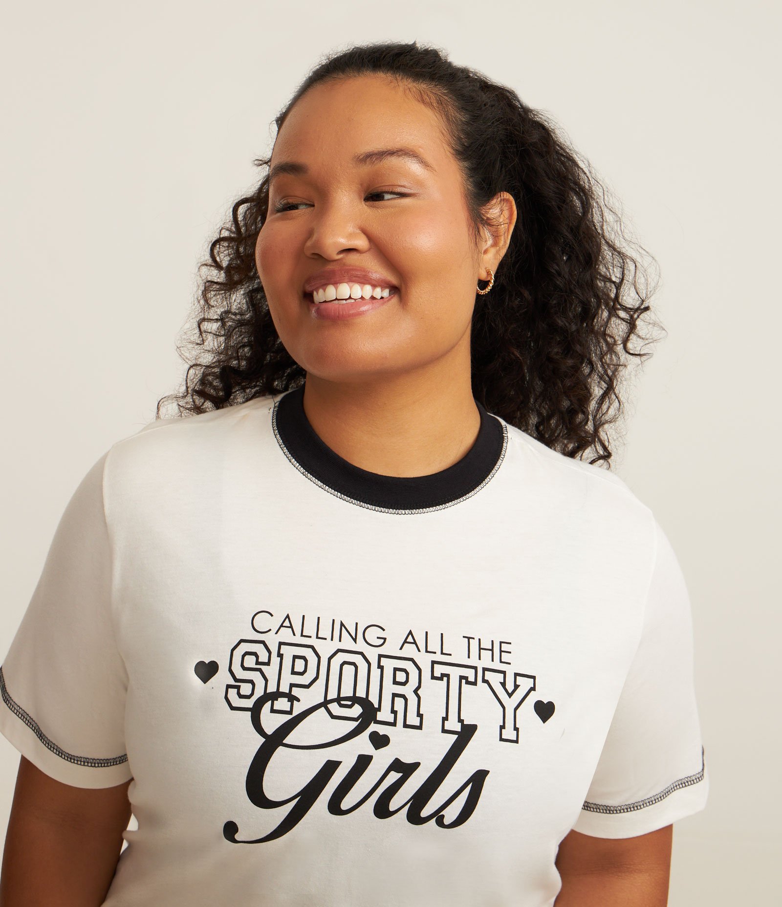 Camiseta Alongada Sporty Girls Curve & Plus Size Branco 2