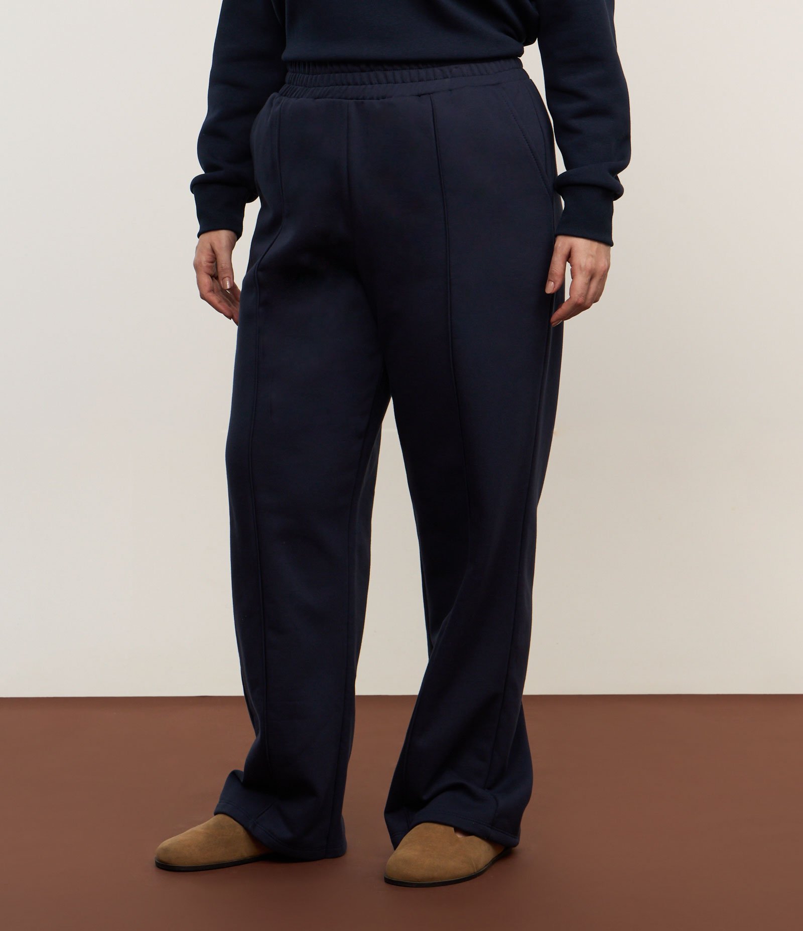 Calça Reta em Moletom Curve & Plus Size Azul 2