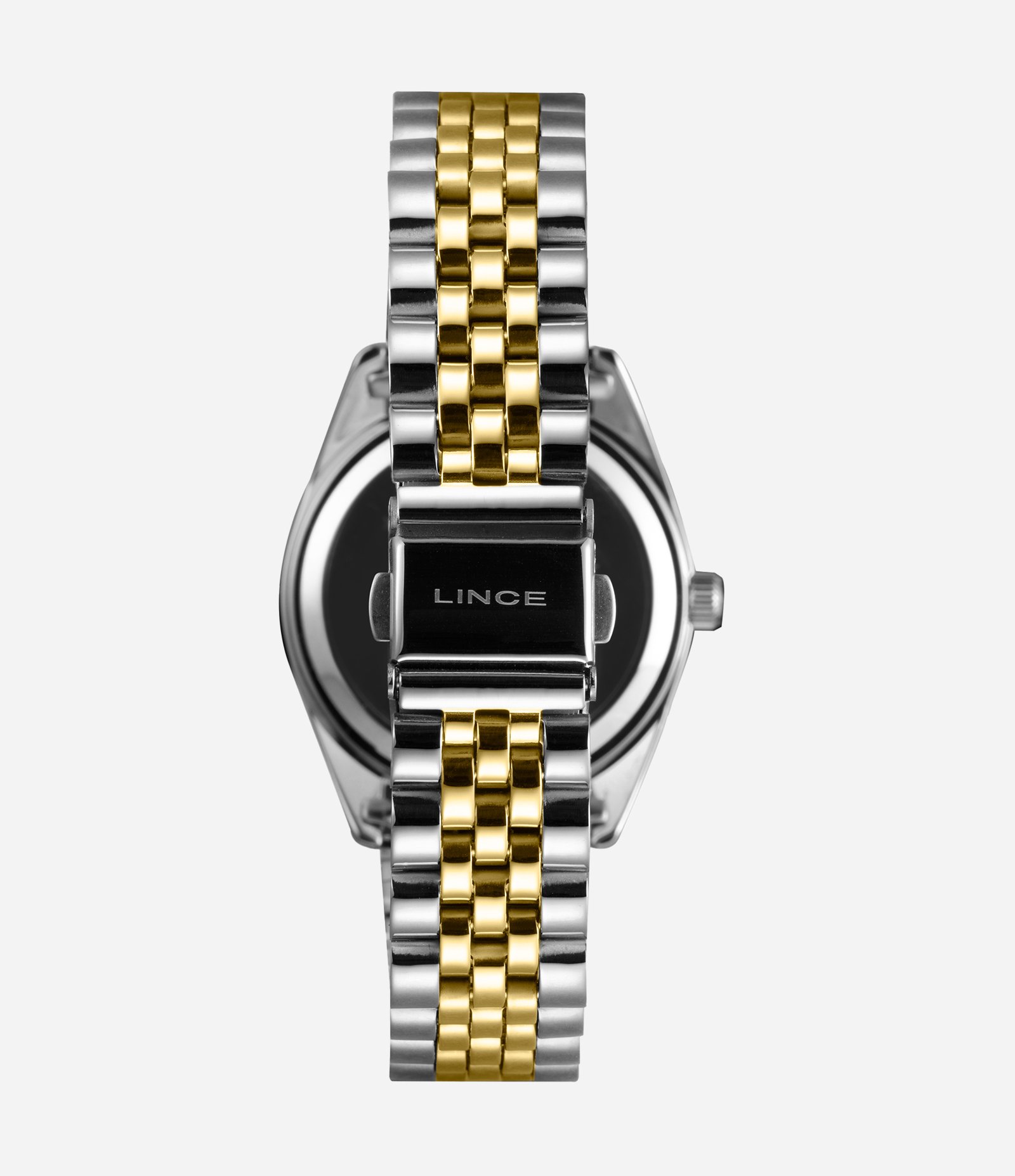 Kit Relógio Analógico Feminino Lince  Prata e Dourado 3