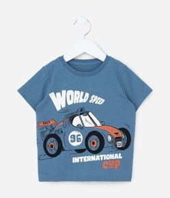 Camiseta Infantil com Estampa Carro de Corrida - Tam 1 a 6 Anos