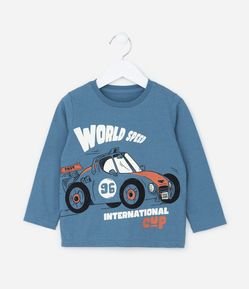 Camiseta Infantil com Estampa Carro de Corrida - Tam 1 a 6 Anos
