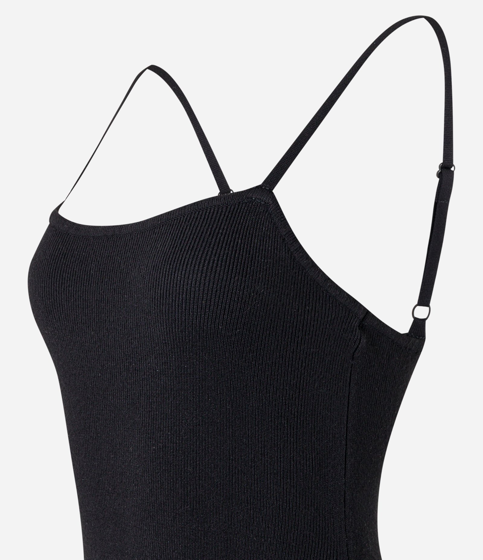 Vestido Curto Canelado de Alcinha em Tricô Preto 6