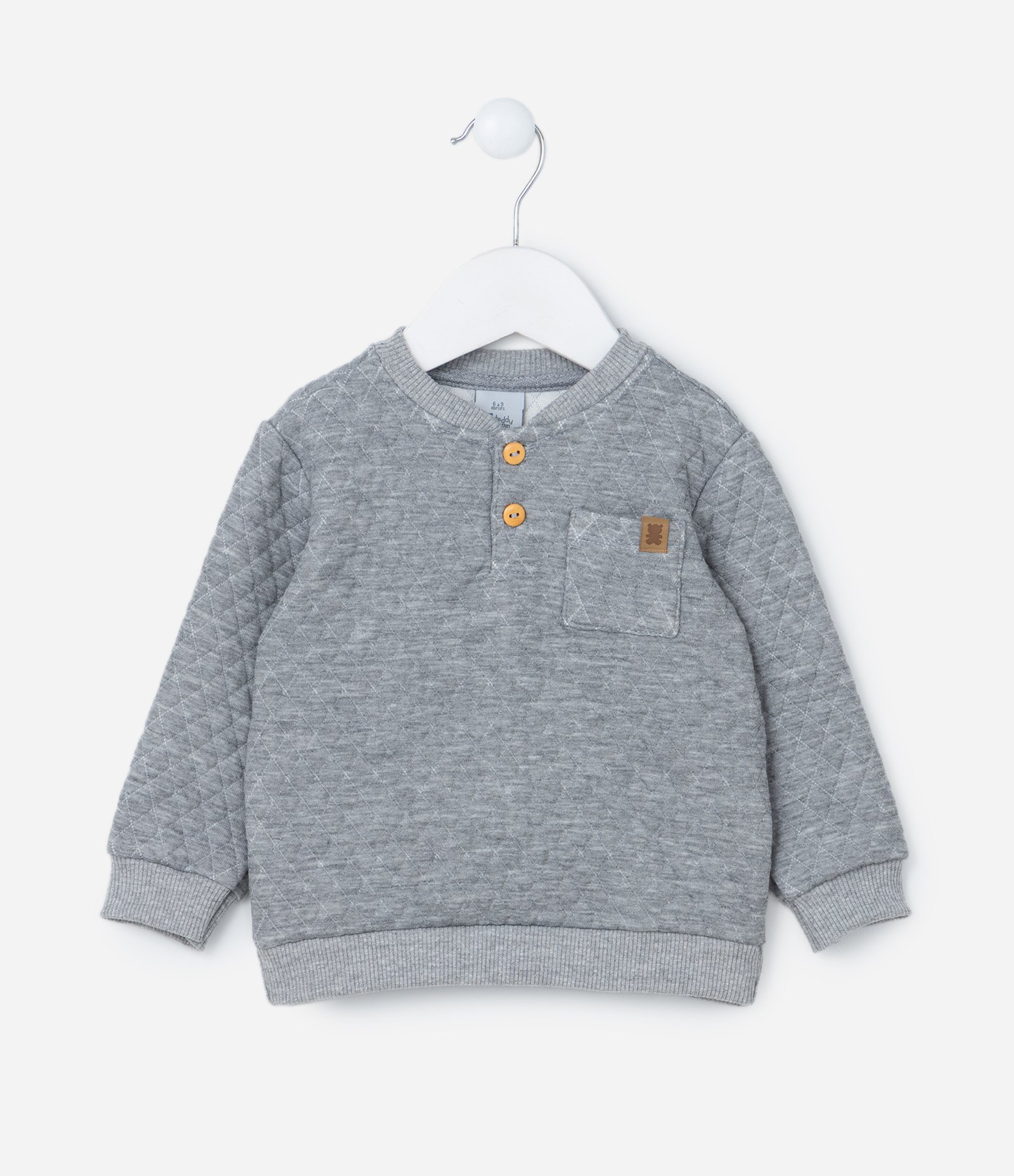 Conjunto Infantil com Textura Matelassê - Tam 0 a 18 meses Cinza 2