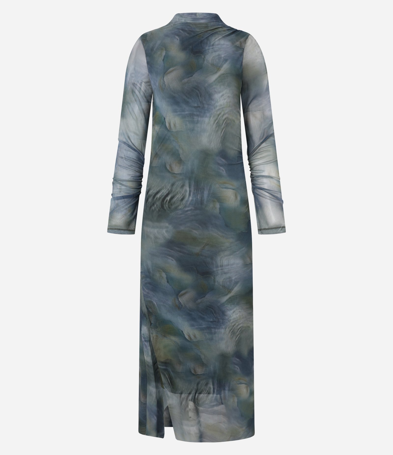 Vestido Midi em Tule com Estampa Abstrata Verde 7