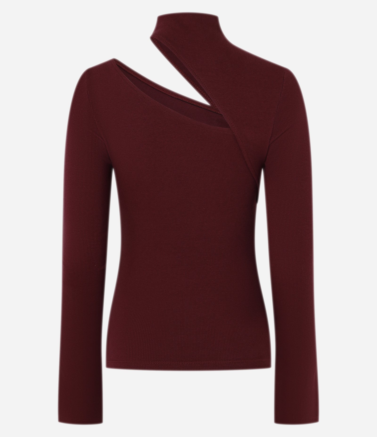 Blusa em Algodão Agroecológico com Recorte Vazado e Manga Flare Vinho 6