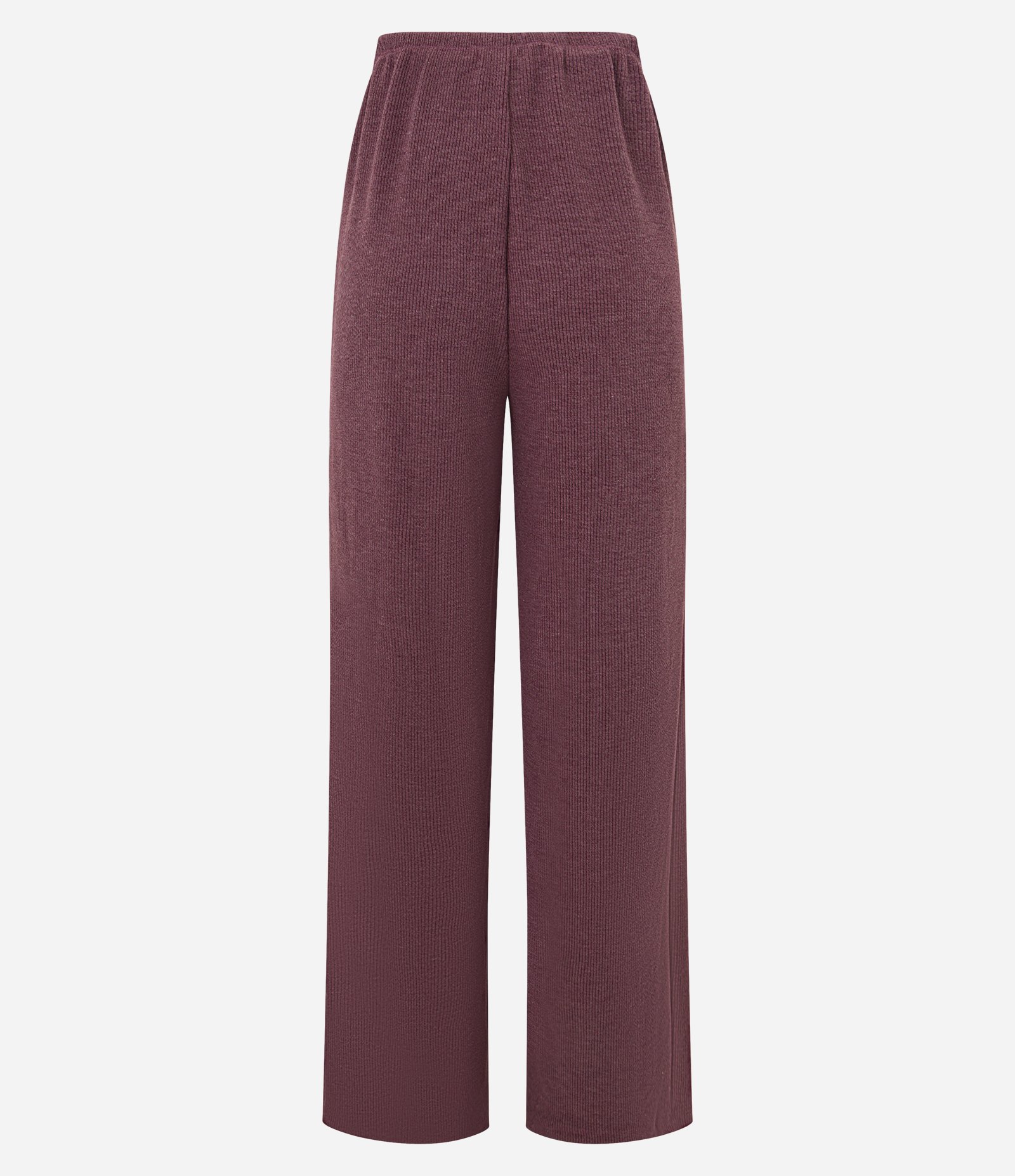 Calça Flare Canelada com Amarração no Cós Vinho 7