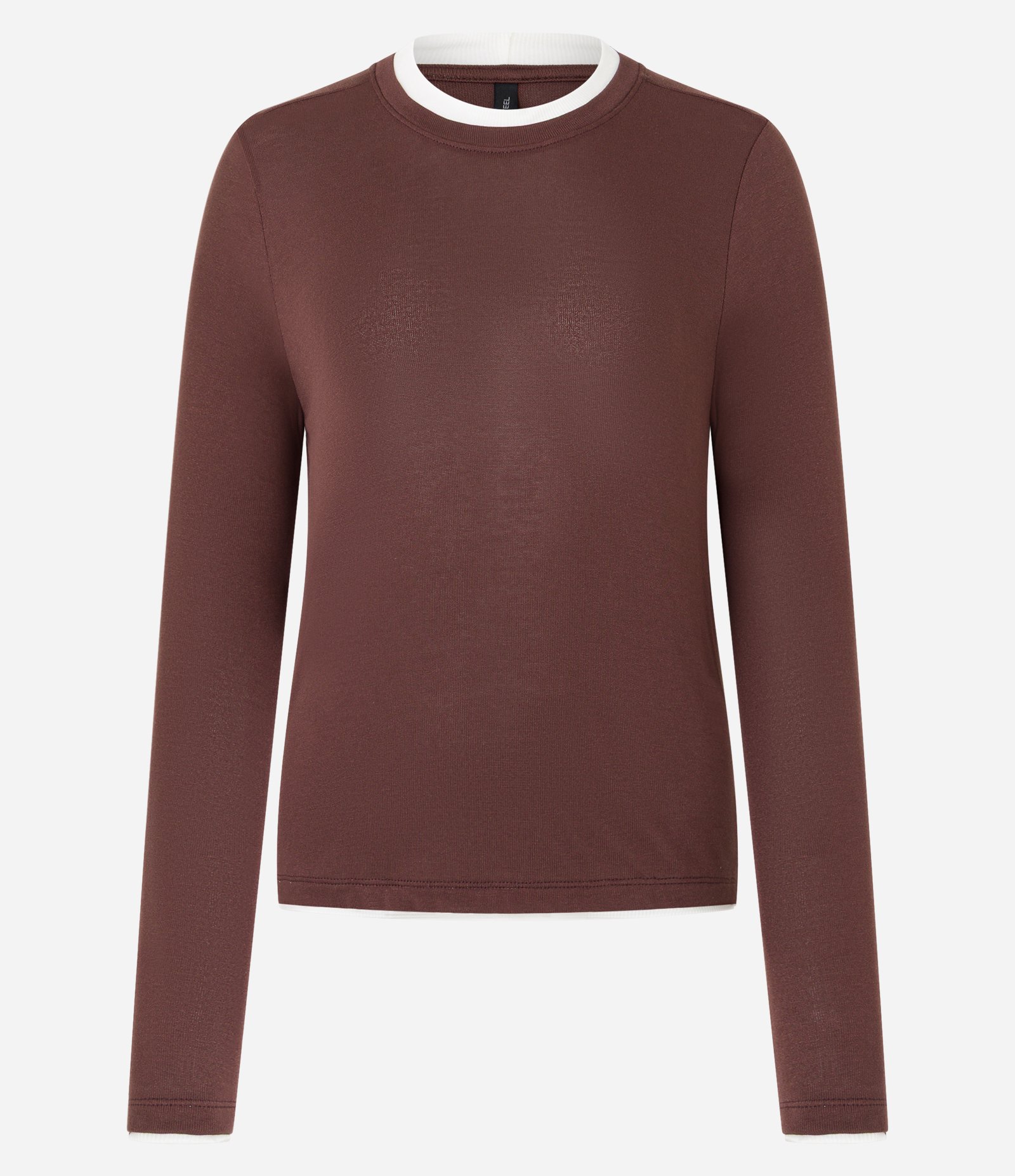 Blusa em Viscose com Sobreposição na Gola Marrom 4