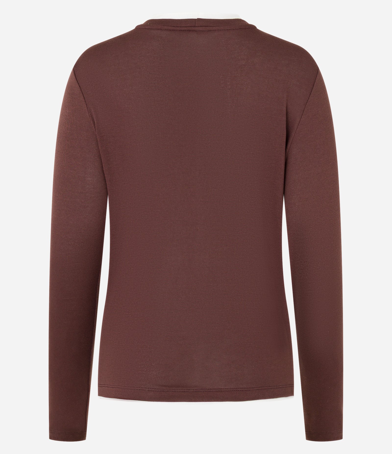 Blusa em Viscose com Sobreposição na Gola Marrom 6
