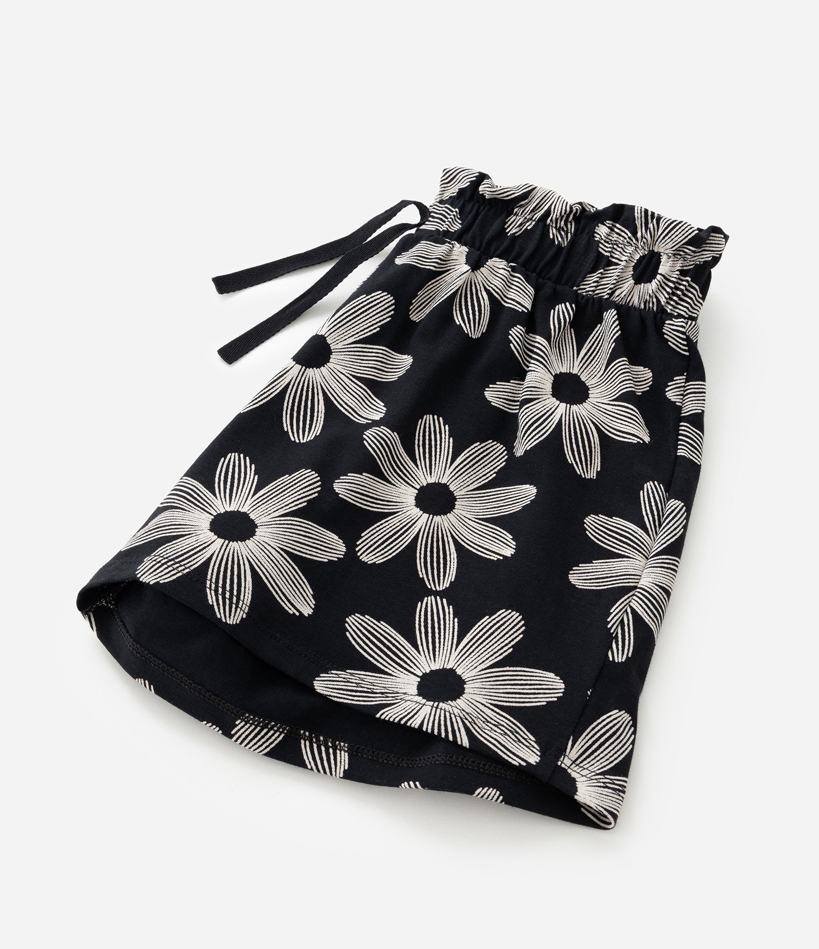 Short Clochard Infantil com Estampa Floral - Tam  5 a 14 Anos Preto 4