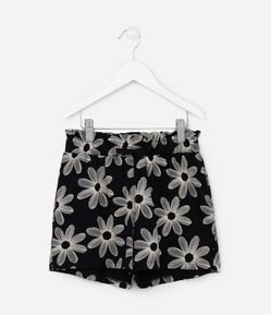 Short Clochard Infantil com Estampa Floral - Tam  5 a 14 Anos
