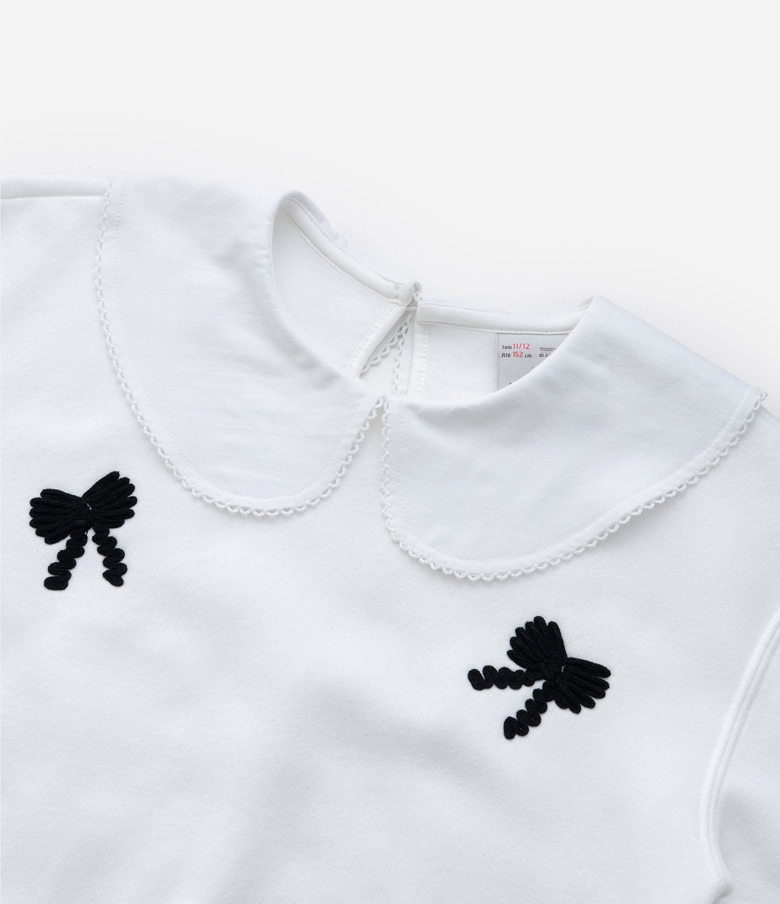 Casaco Infantil com Bordado de Lacinhos - Tam 5 a 14  Anos Branco 7