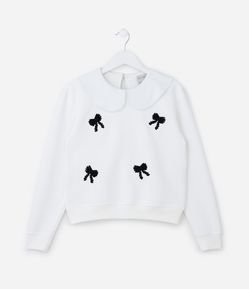 Casaco Infantil com Bordado de Lacinhos - Tam 5 a 14  Anos