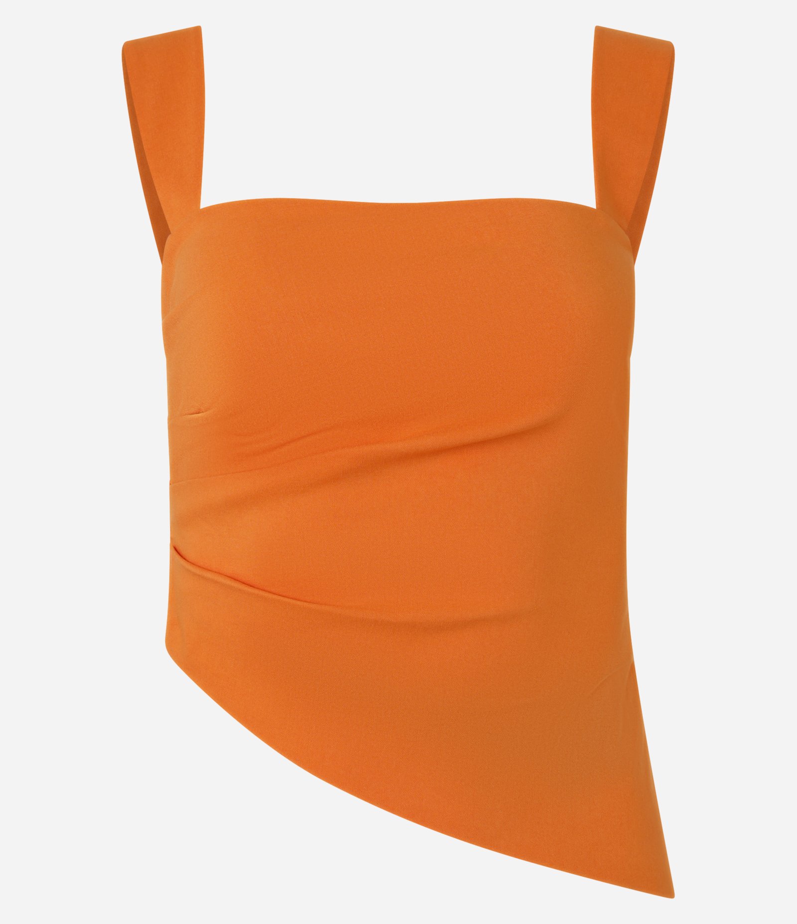 Blusa Alongada em Bengaline com Barra Assimétrica Laranja 5