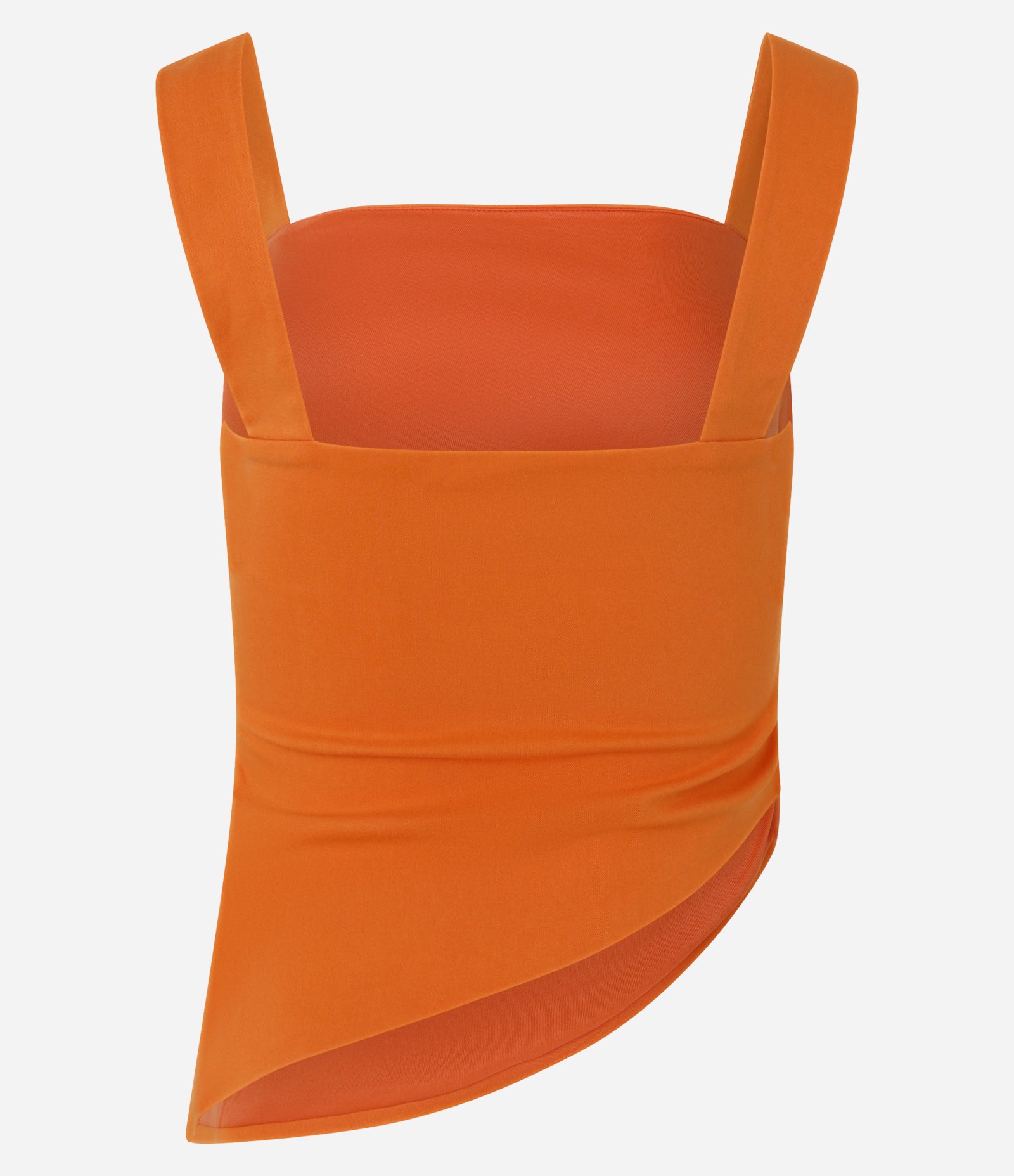 Blusa Alongada em Bengaline com Barra Assimétrica Laranja 6