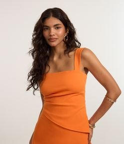 Blusa Alongada em Bengaline com Barra Assimétrica