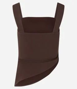 Blusa Alongada em Bengaline com Barra Assimétrica