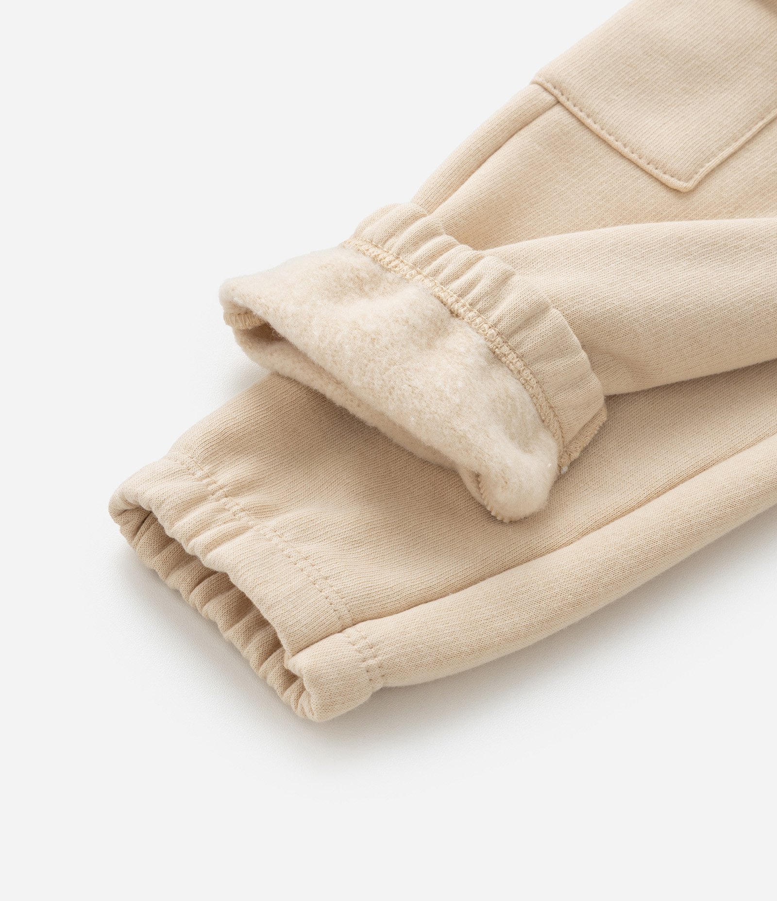 Calça Jogger Infantil em Moletom com Bolso Cargo - Tam 1 a 5 Anos Bege 4