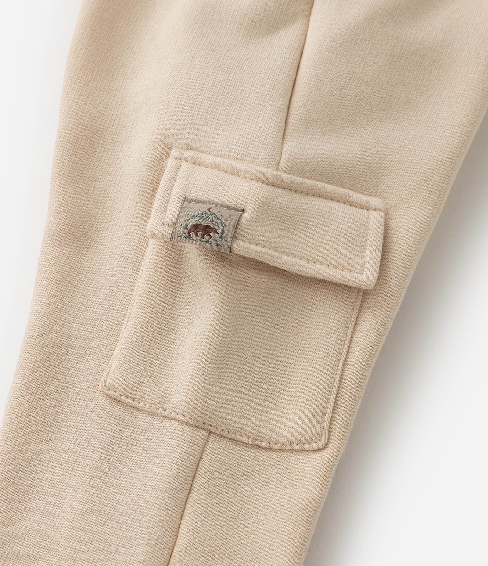 Calça Jogger Infantil em Moletom com Bolso Cargo - Tam 1 a 5 Anos Bege 5