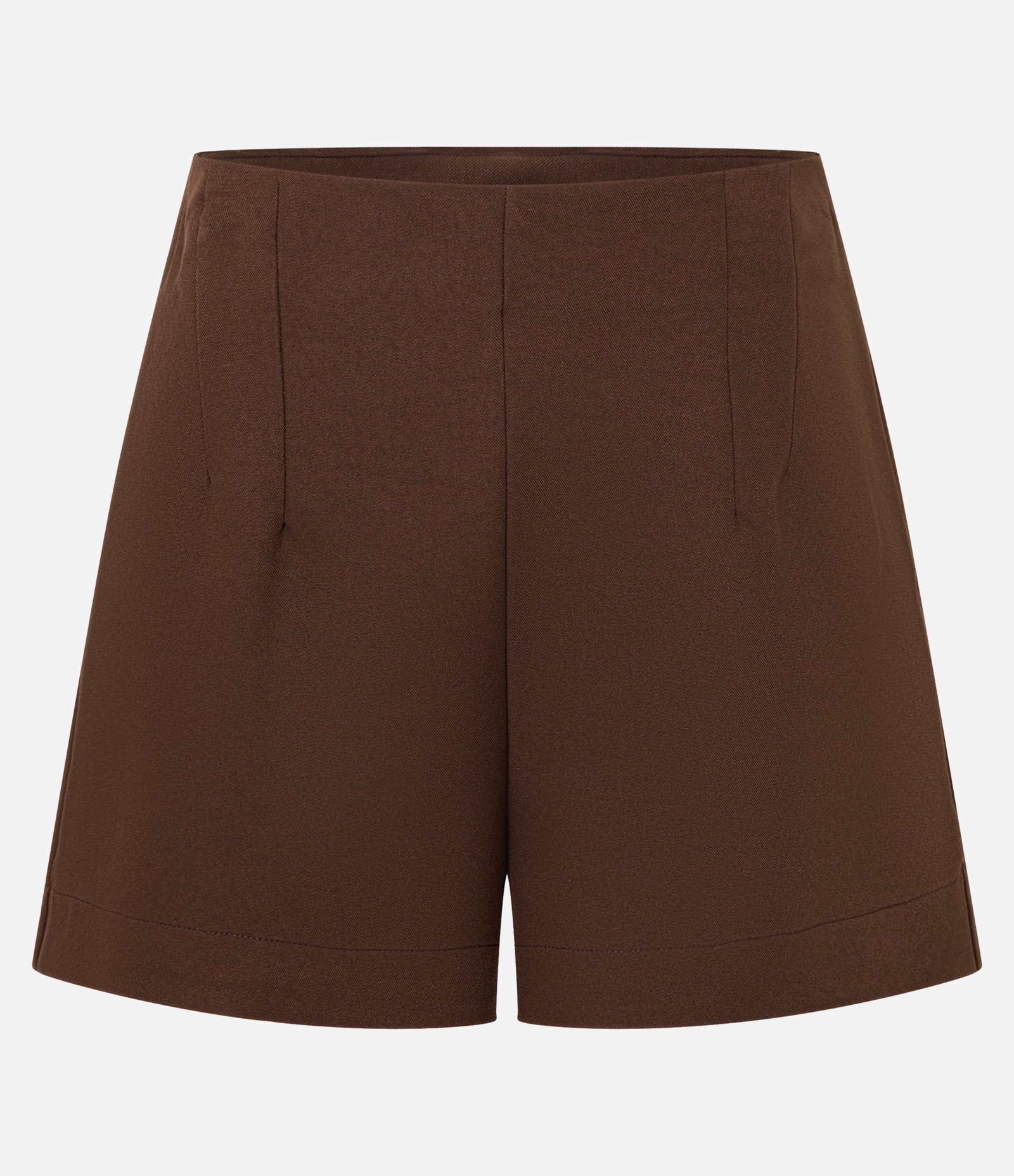 Short Curto em Alfaiataria com Pences Marrom 7