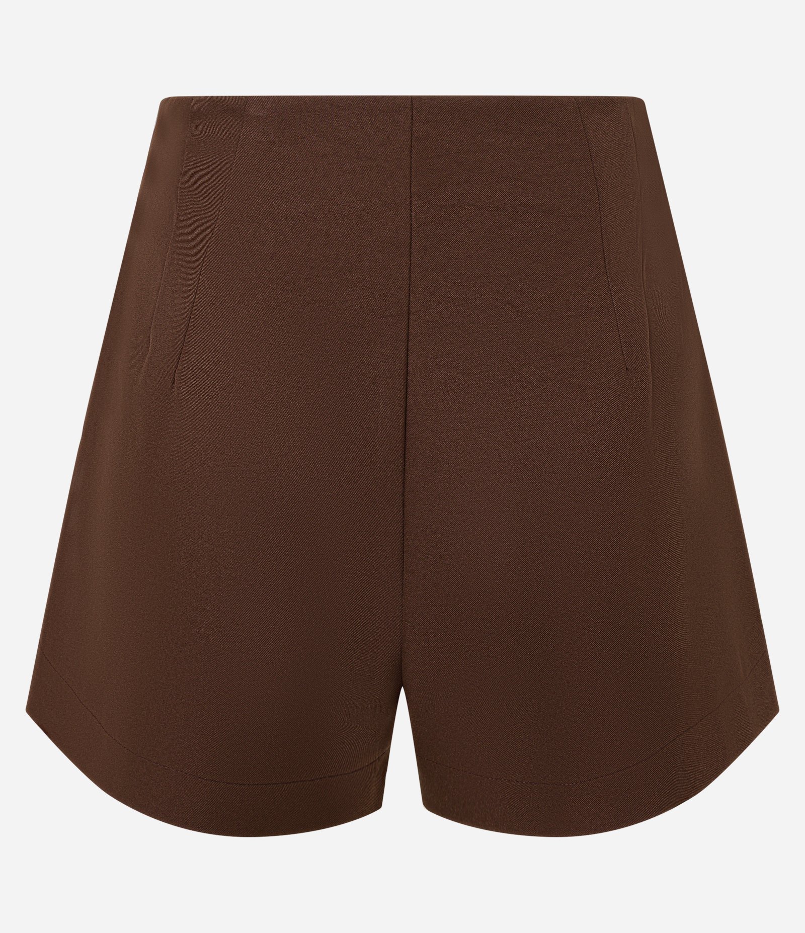 Short Curto em Alfaiataria com Pences Marrom 8