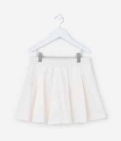 Short Saia Infantil em Cotton com Pregas - Tam 5 a 14  Anos