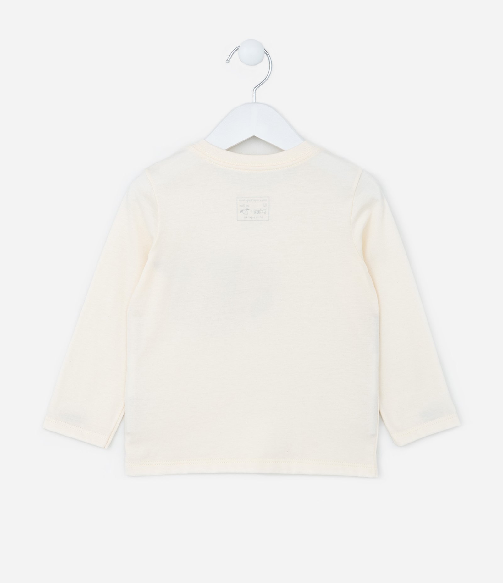 Camiseta Infantil com Bolsinho Estampa de Leãozinho - Tam 1 a 6 Anos Bege 2