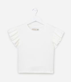 Blusa Canelada com Babados nos Ombros - Tam 5 a 14 anos