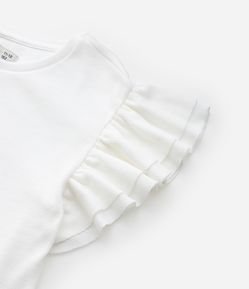 Blusa Canelada com Babados nos Ombros - Tam 5 a 14 anos