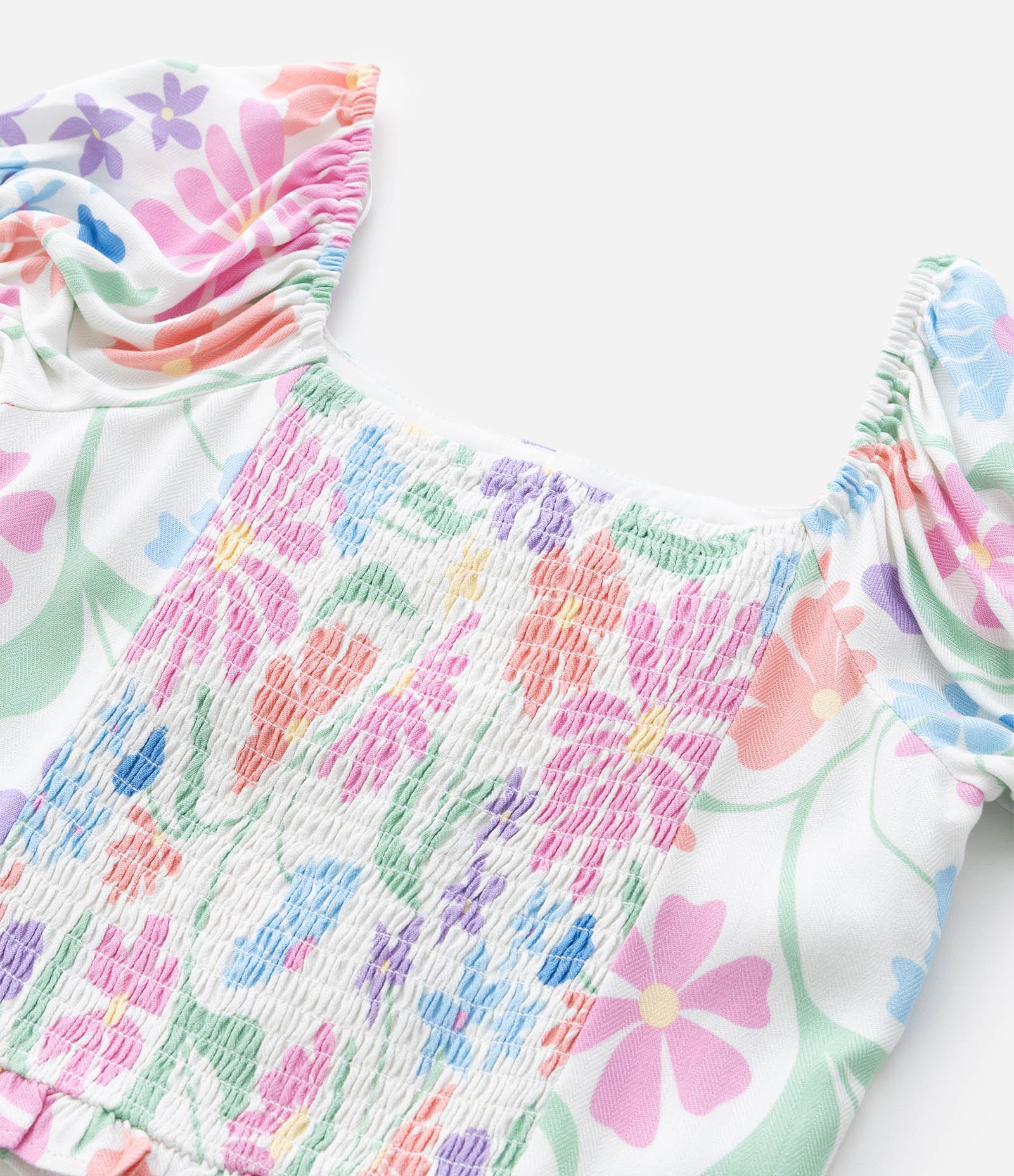 Blusa Infantil com Manga Bufante e Estampa Floral - Tam 5 a 14 Anos Multicores 5