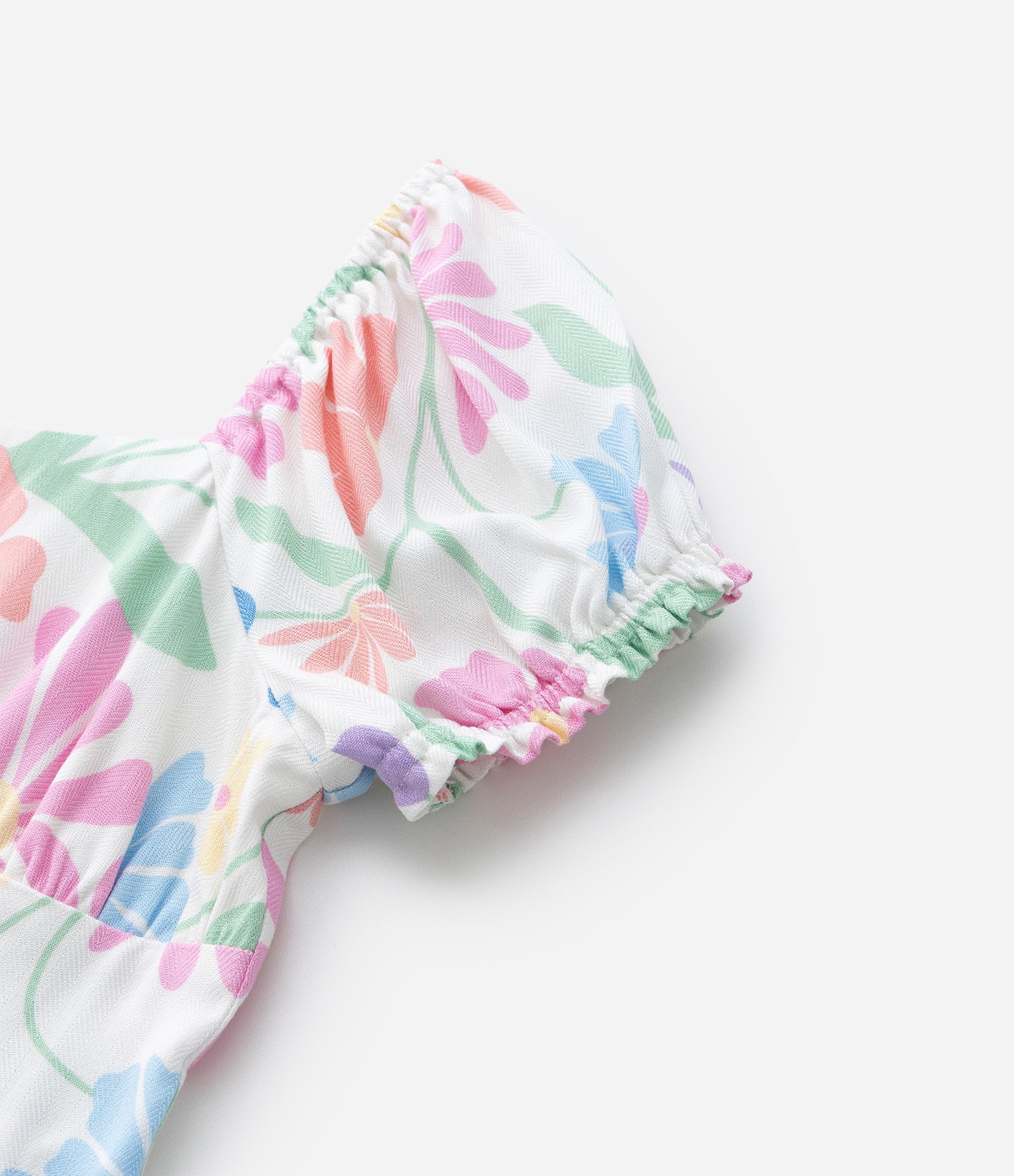 Blusa Infantil com Manga Bufante e Estampa Floral - Tam 5 a 14 Anos Multicores 8