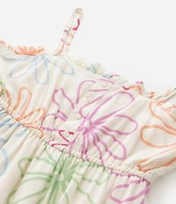 Vestido Infantil de Alcinha em Viscose com Estampa Floral - Tam 5 a 14 Anos