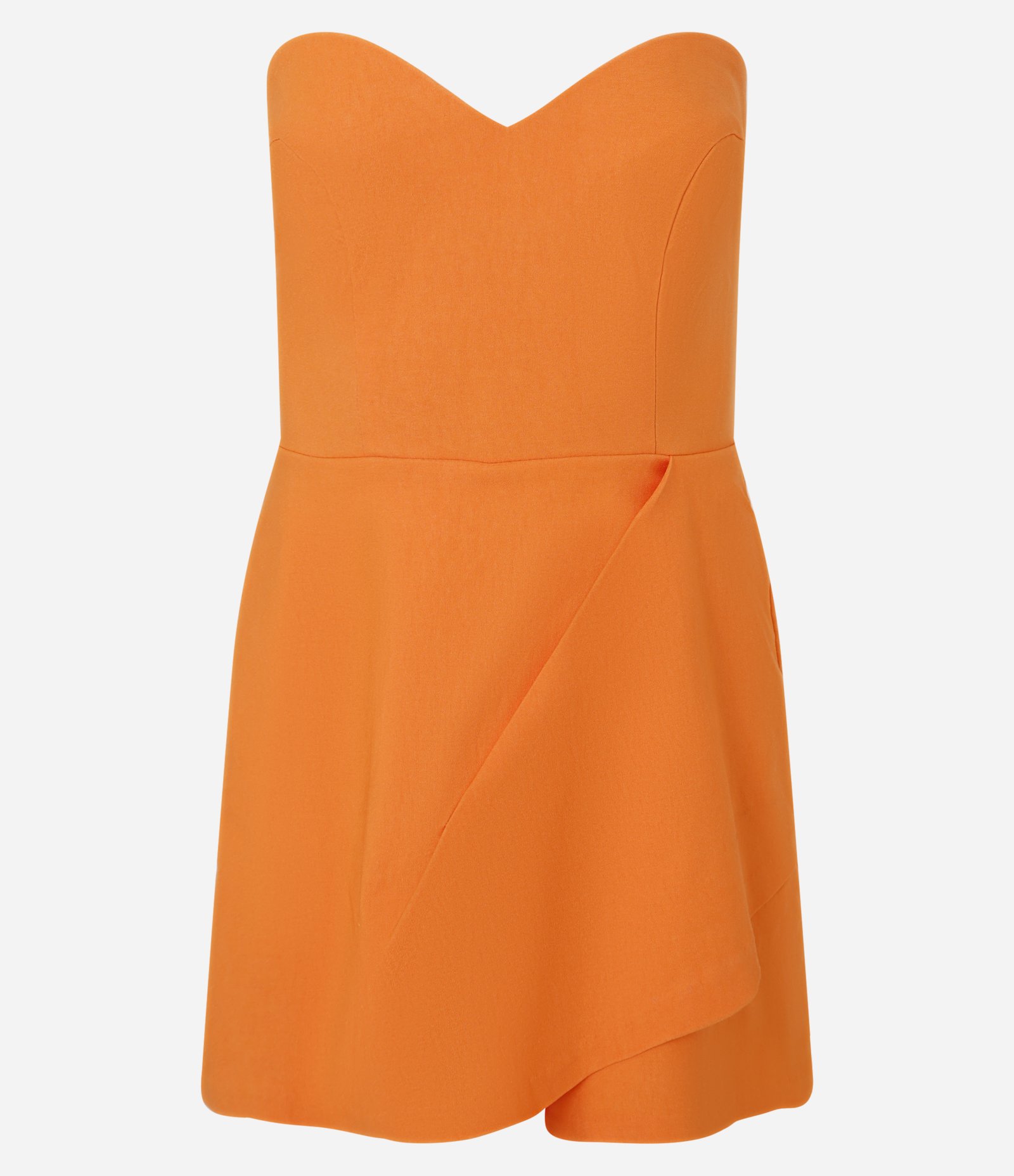 Macaquinho em Bengaline com Saia Sobreposta e Assimétrica Laranja 5