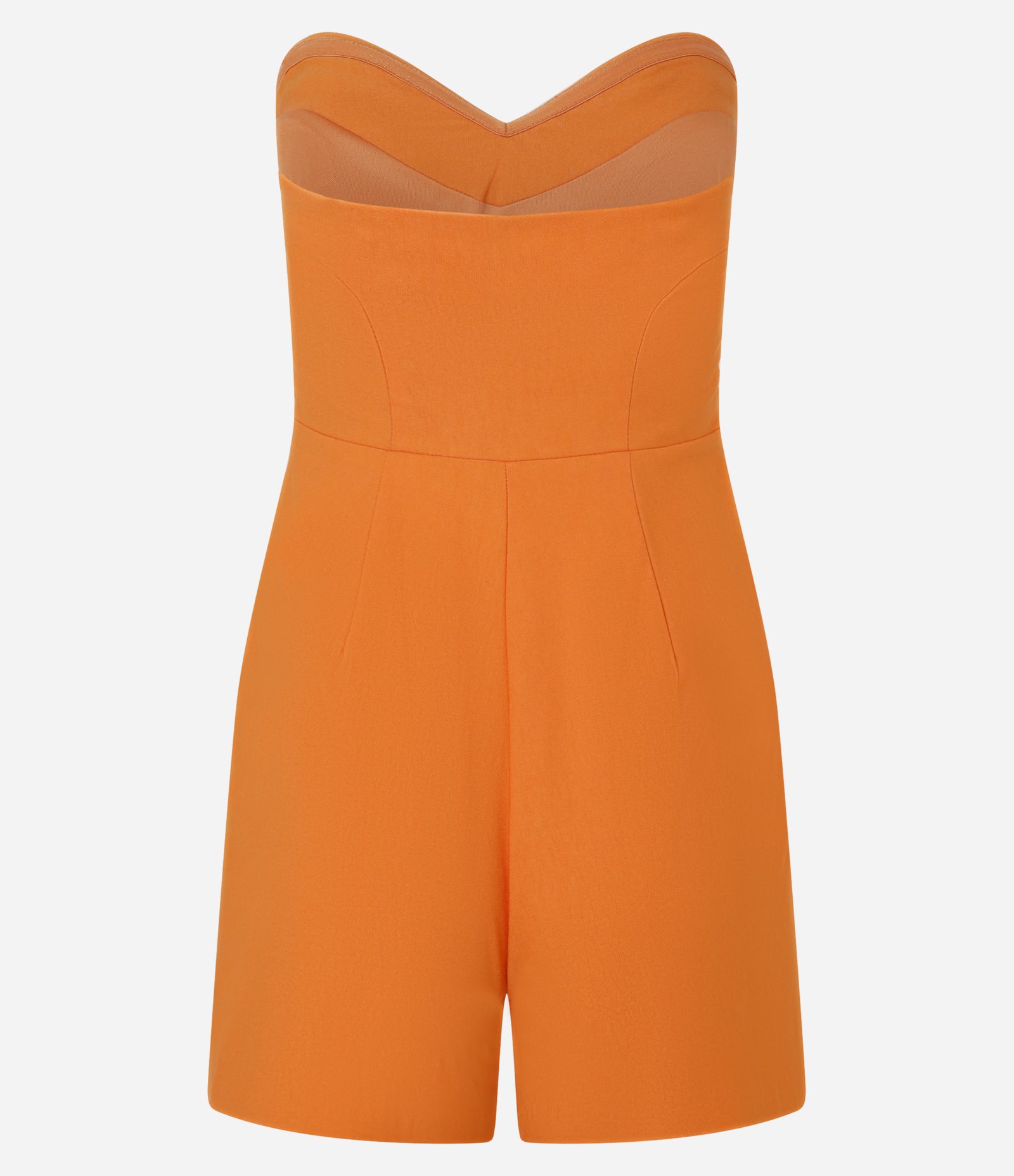 Macaquinho em Bengaline com Saia Sobreposta e Assimétrica Laranja 6