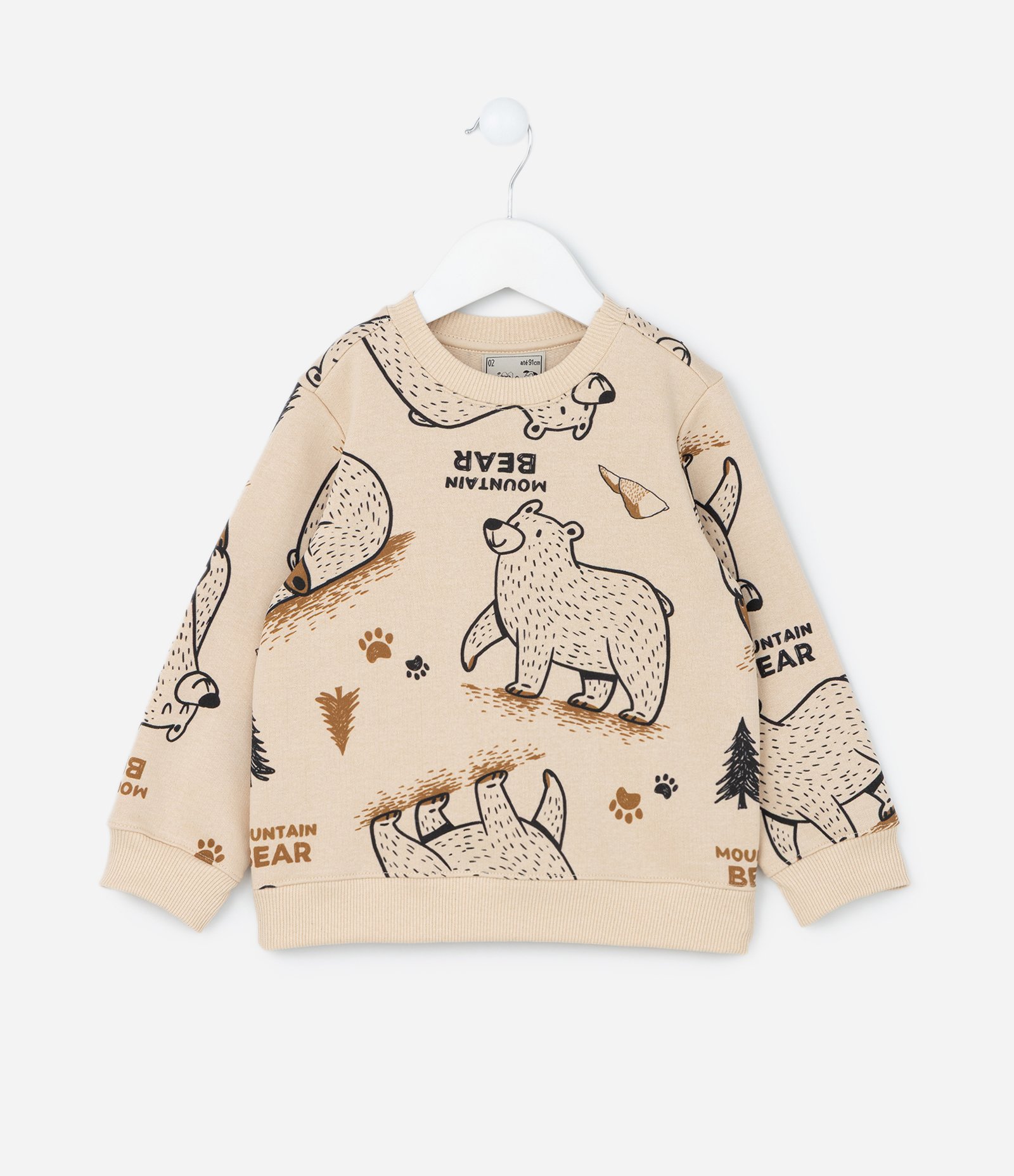 Conjunto Infantil com Estampa Ursos - Tam 1 a 6 Anos Bege/Marrom 2