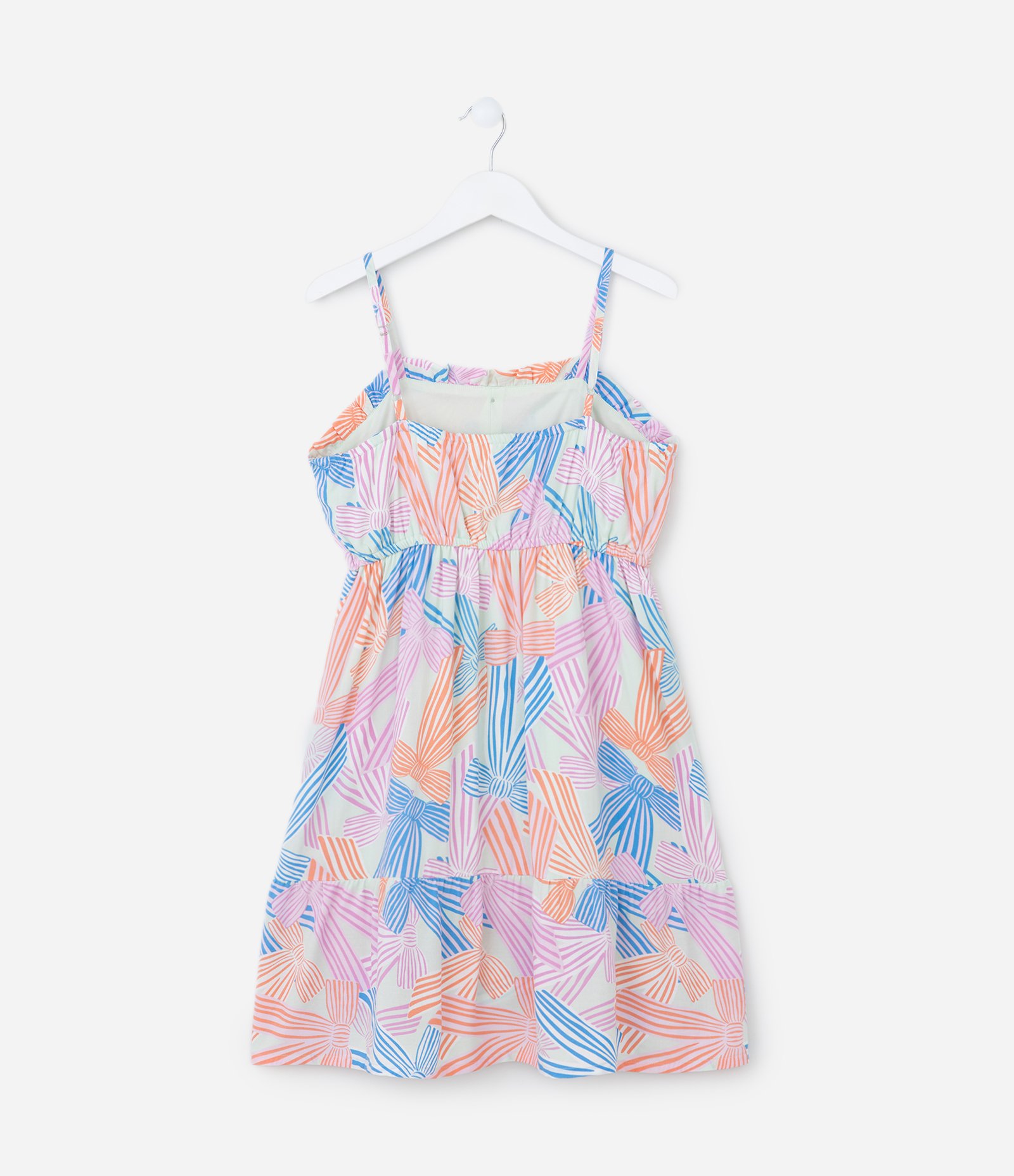 Vestido Infantil em Viscose com Estampa de Laços - Tam 5 a 14 Anos Multicores 2