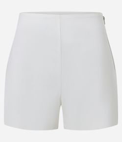Short Curto em Bengaline com Zíper Tratorado