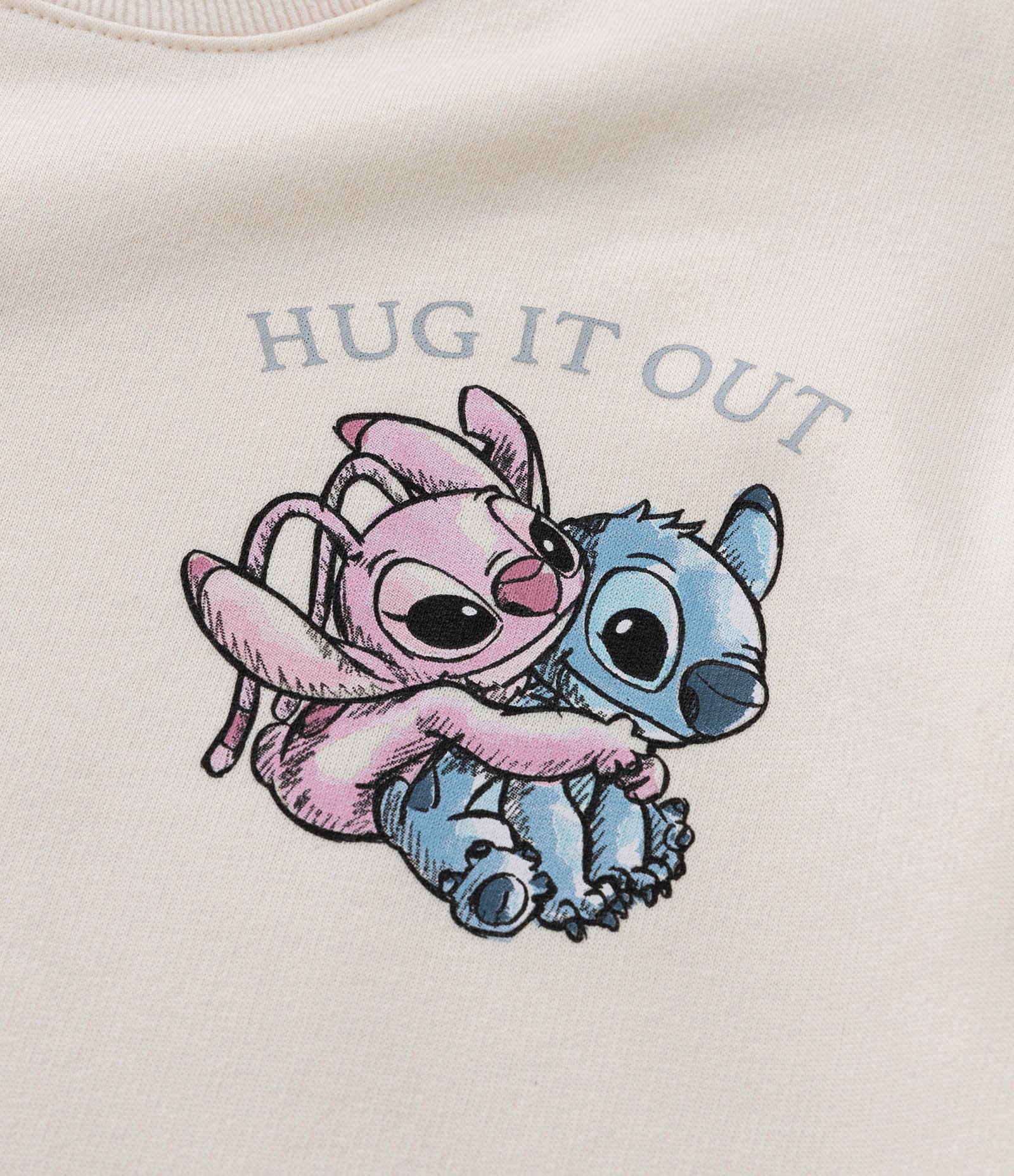 Casaco Infantil com Estampa Frente e Costas Stitch e Angel - Tam 5 a 14 Anos Bege 8