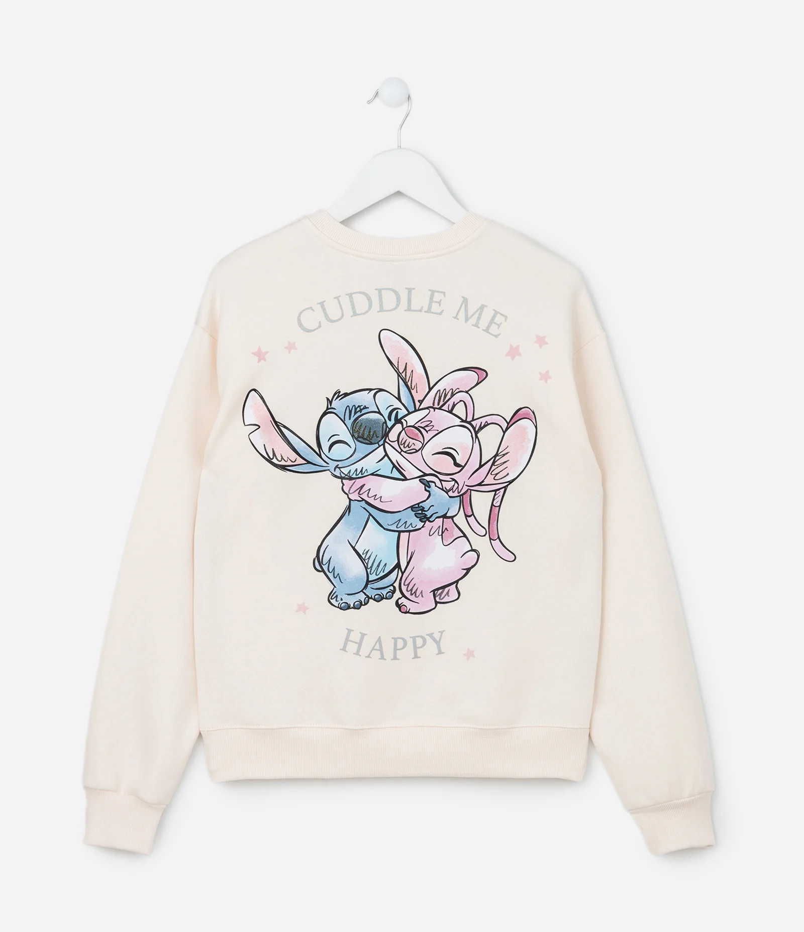 Casaco Infantil com Estampa Frente e Costas Stitch e Angel - Tam 5 a 14 Anos Bege 2