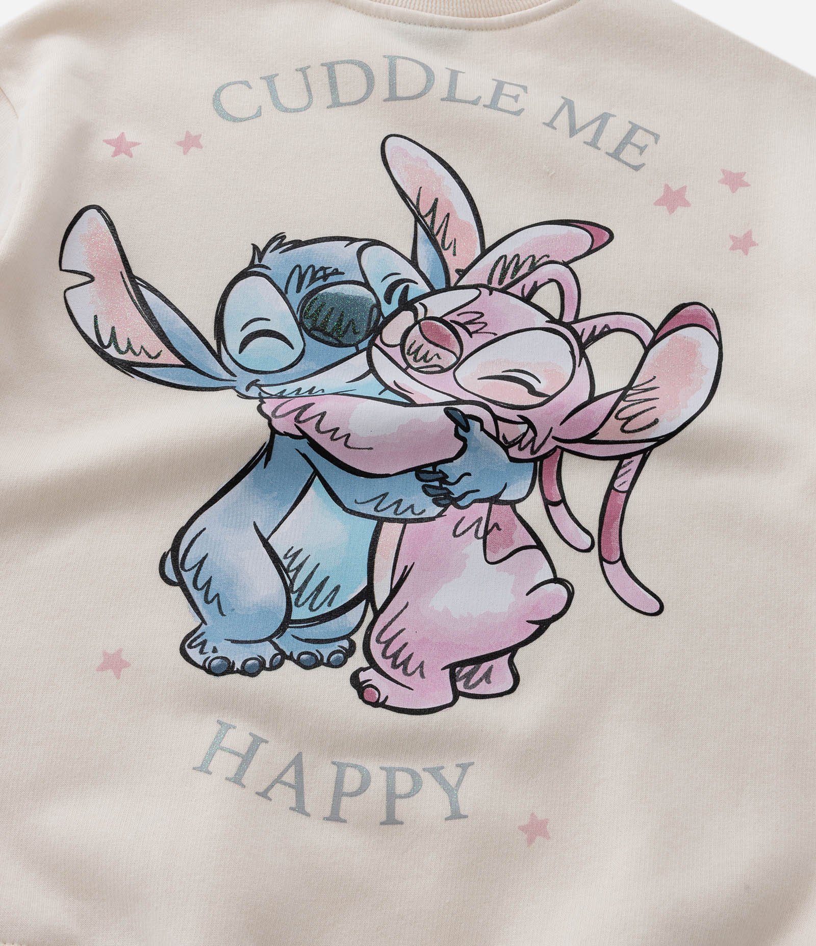 Casaco Infantil com Estampa Frente e Costas Stitch e Angel - Tam 5 a 14 Anos Bege 4