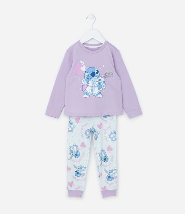 Pijama Infantil em Algodão com Estampa Stitch - Tam 2 a 4 Anos