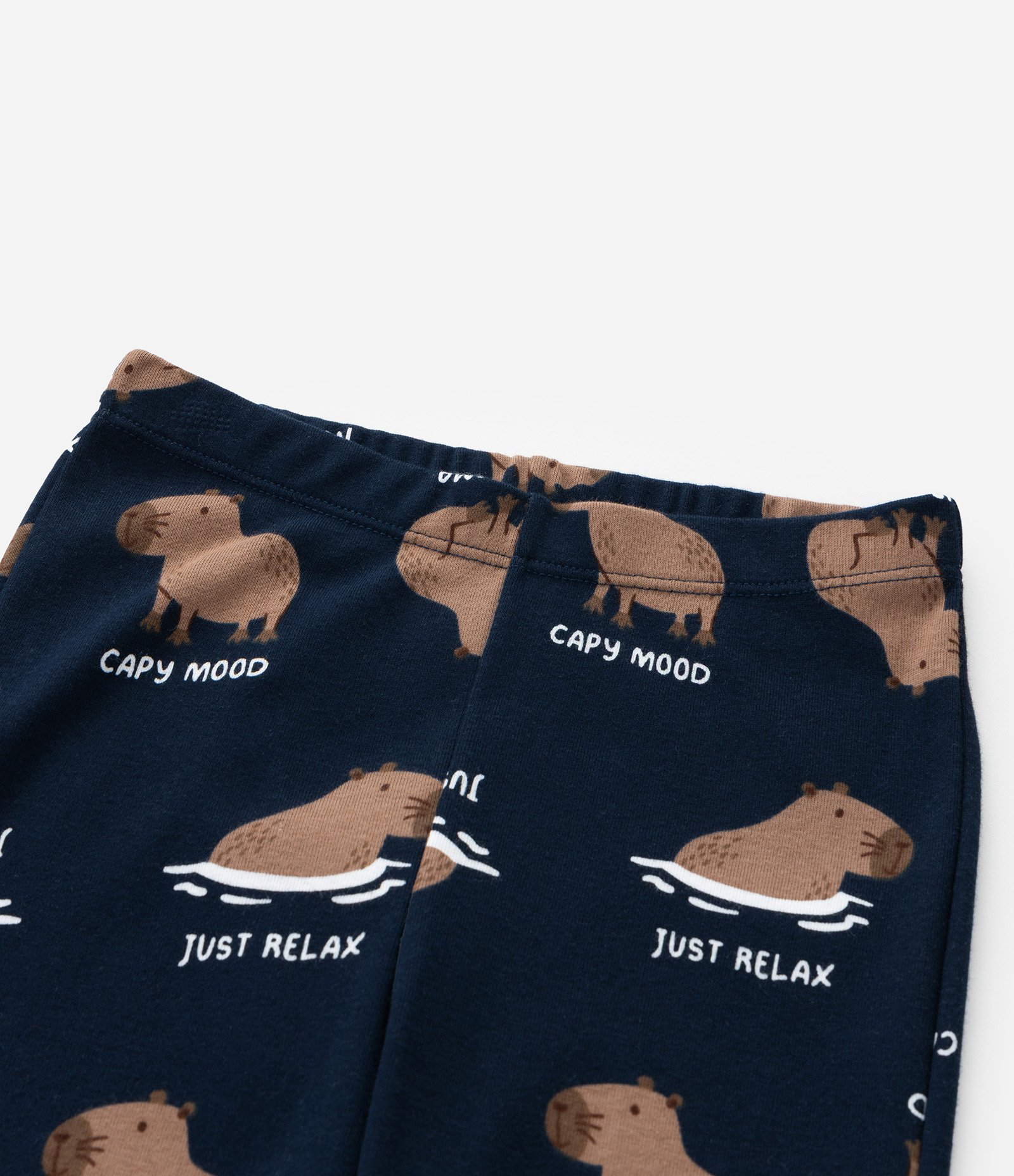 Pijama Infantil com Estampa Capivara - Tam 6 a 14 Anos Branco/Azul 7