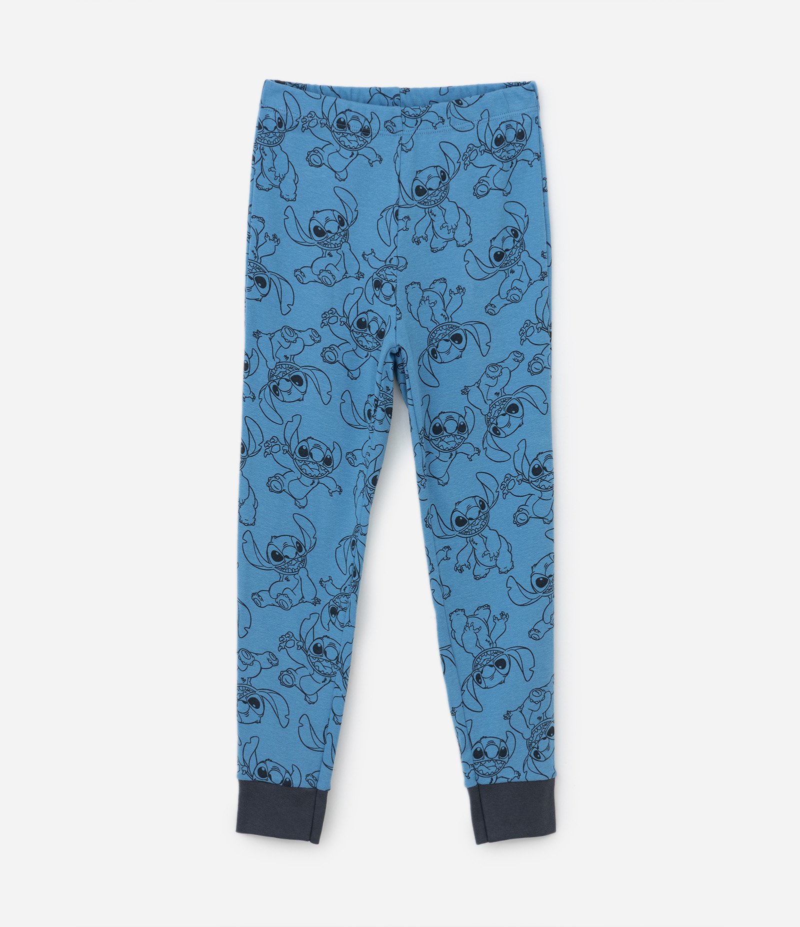 Pijama Infantil em Alogdão com Estampa Stitch - Tam 4 a 10 Anos Cinza/Azul 5