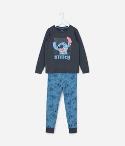 Pijama Infantil em Alogdão com Estampa Stitch - Tam 4 a 10 Anos