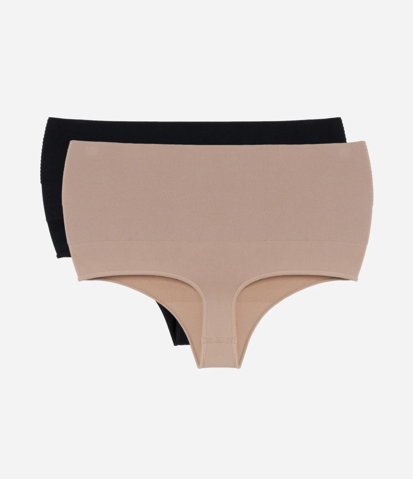 Kit 02 Calcinhas Altas Fio Seamless Preto/Bege 2